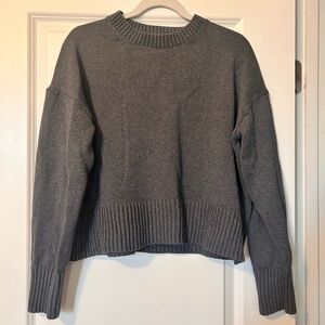 Everlane The Boxy Sweater in Everyday Cotton Charcoal